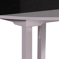 Dining Table in Round Shape High Glossy MDF Wooden Base Combination of Black & White Colour