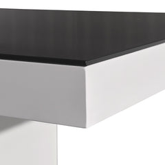 Dining Table in Rectangular Shape High Glossy MDF Wooden Base Combination of Black & White Colour