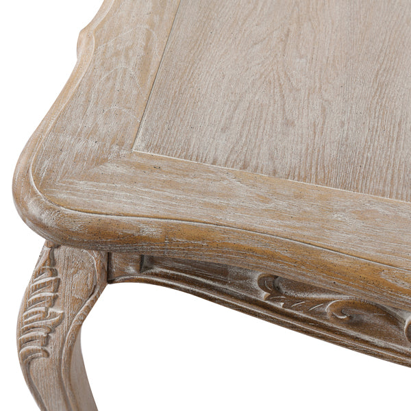 Dining Table Oak Wood Plywood Veneer White Washed Finish in Medium Size