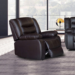 Single Seater Recliner Sofa Chair In Faux Leather Lounge Couch Armchair in Brown.