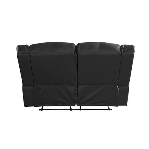 2 Seater Recliner Sofa In Faux Leather Lounge Couch in Black.