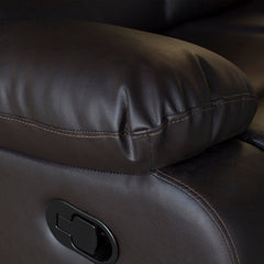 2 Seater Recliner Sofa In Faux Leather Lounge Couch in Brown.