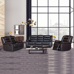 3+2+1 Seater Recliner Sofa In Faux Leather Lounge Couch in Brown.