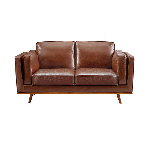 3+2+1 Seater Sofa Brown Leather Lounge Set for Living Room Couch with Wooden Frame.