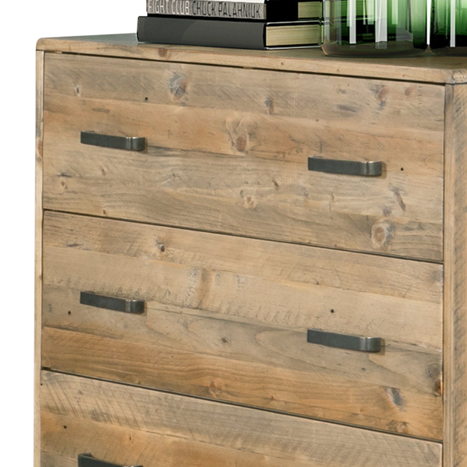 Tallboy with 4 Storage Drawers in Wooden Light Brown Colour