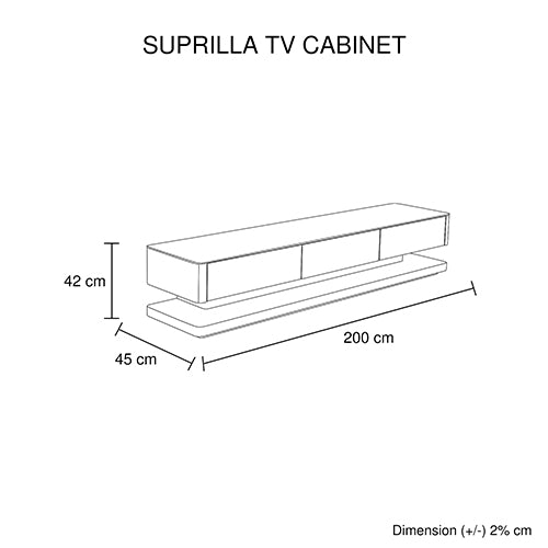 TV Cabinet with 3 Storage Drawers With High Glossy Assembled Entertainment Unit in White colour