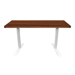 MASON TAYLOR Stand Up Desk Single Motor Height Adjustable Standing Desk - Frame White + Top Walnut 120x60