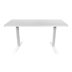 MASON TAYLOR Stand Up Desk Single Motor Height Adjustable Standing Desk - Frame White + Top White 140x60