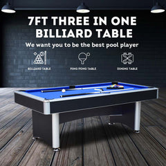 JXY 7FT MDF 3IN1 Pool Table/Table Tennis Table/Dining Table-Black