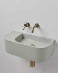 New Concrete Cement Wash Basin Counter Top Matte Mint Green Wall Hung Basin