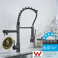 2023 Matte Black Pull out Kitchen tap DR Brass Dual outlets