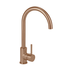 2023 Brushed Brass Gold Solid stainless steel  goose neck Swivel Kitchen tap PVD plated