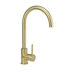 2023 Brushed Brass Gold Solid stainless steel  goose neck Swivel Kitchen tap PVD plated