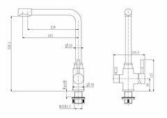 2023 Brushed Brass Gold L shape 3 way filter water kitchen mixer tap faucet Stainless steel Made PVD plated