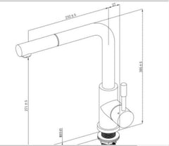 2023 Brushed Gunmetal L shape pull out with spray function spring kitchen mixer tap faucet Stainless steel Made PVD plated