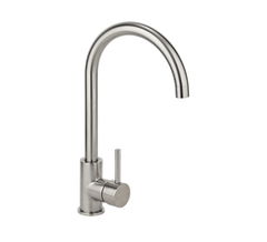 2023 Brushed Solid stainless steel  goose neck Swivel Kitchen tap