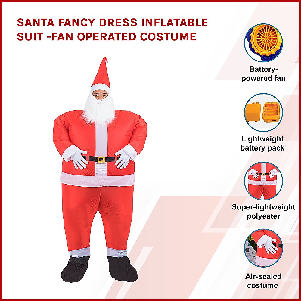 SANTA Fancy Dress Inflatable Suit -Fan Operated Costume