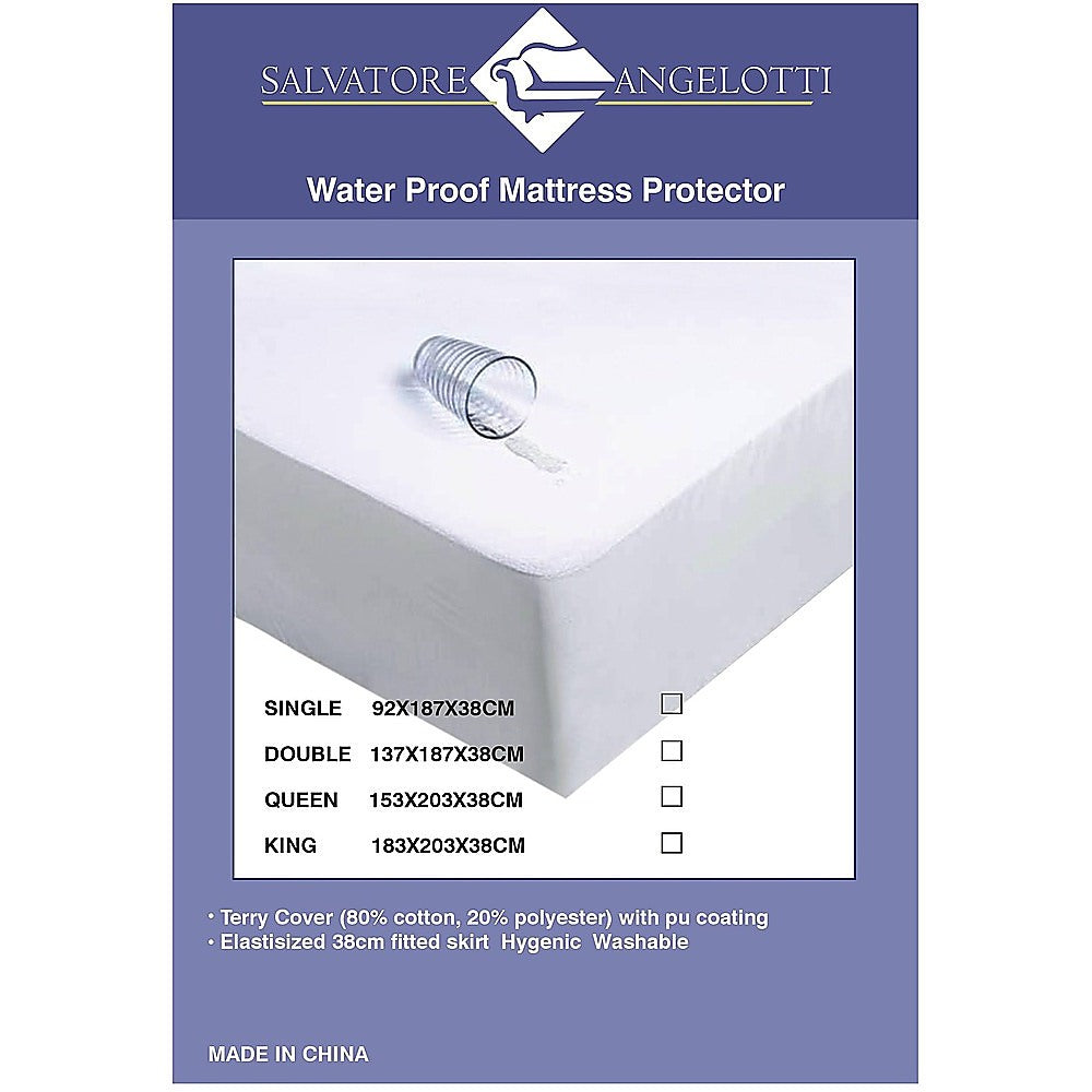 Waterproof Terry Mattress Protector w Skirt -KING