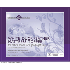 100% White Duck Feather Mattress Topper -KING