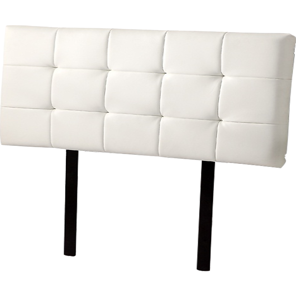 PU Leather Double Bed Deluxe Headboard Bedhead - White