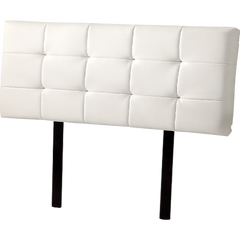 PU Leather Double Bed Deluxe Headboard Bedhead - White