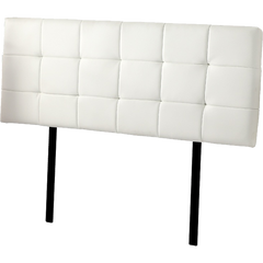 PU Leather Queen Bed Deluxe Headboard Bedhead - White