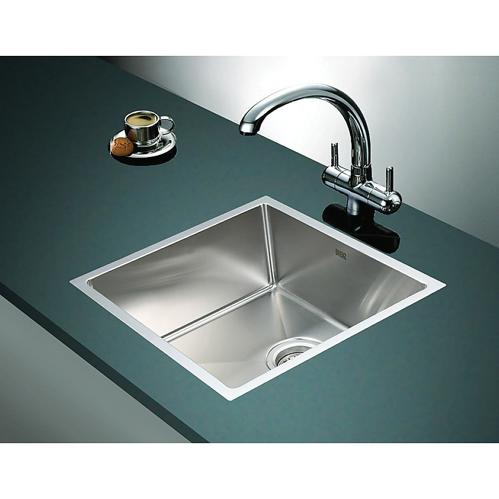 490x440mm Handmade Stainless Steel Undermount / Topmount Kitchen Laundry Sink with Waste