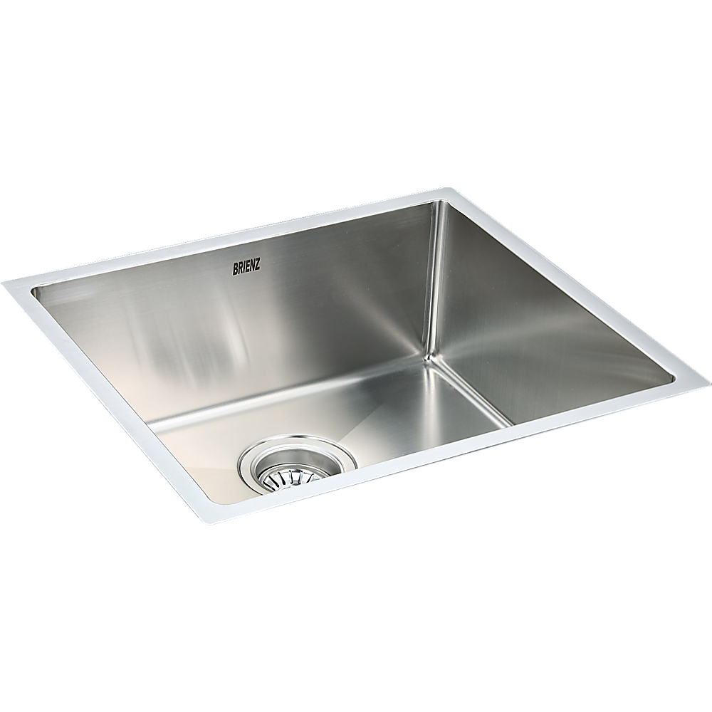 490x440mm Handmade Stainless Steel Undermount / Topmount Kitchen Laundry Sink with Waste