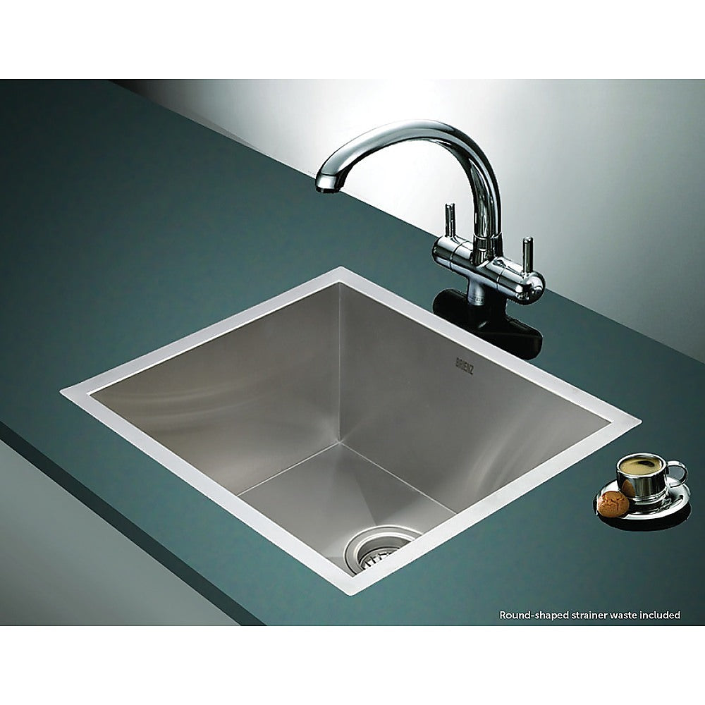 510x450mm Handmade Stainless Steel Undermount / Topmount Kitchen Laundry Sink with Waste