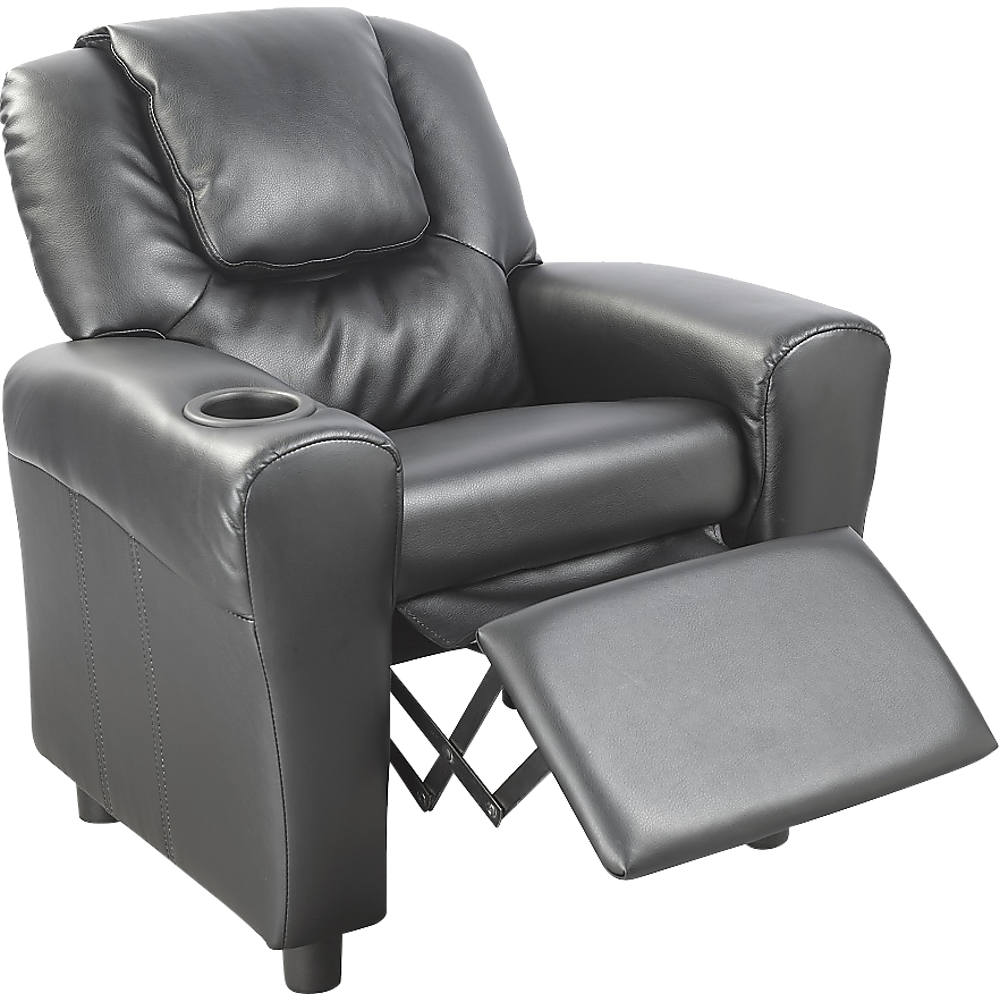 PU Leather Kids Recliner with Drink Holder