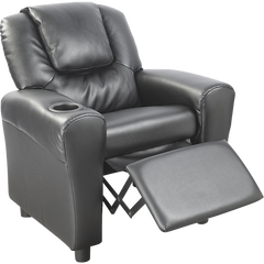 PU Leather Kids Recliner with Drink Holder