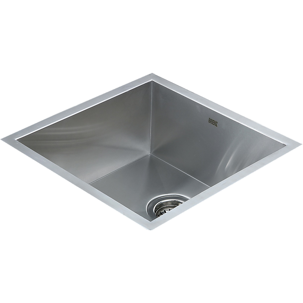 440x440mm Handmade Stainless Steel Undermount / Topmount Kitchen Laundry Sink with Waste