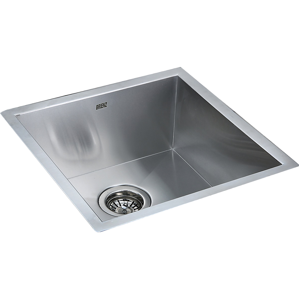 440x440mm Handmade Stainless Steel Undermount / Topmount Kitchen Laundry Sink with Waste