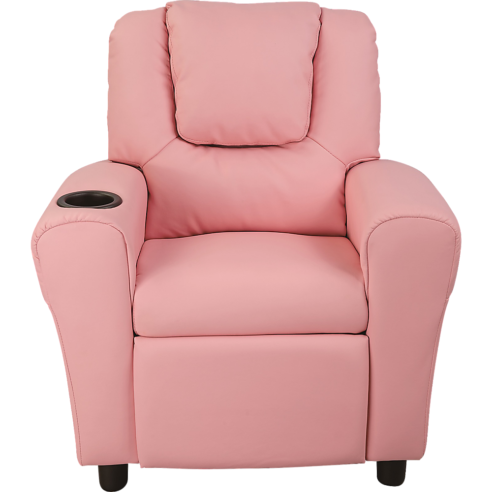 PU Leather Kids Recliner with Drink Holder