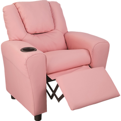 PU Leather Kids Recliner with Drink Holder