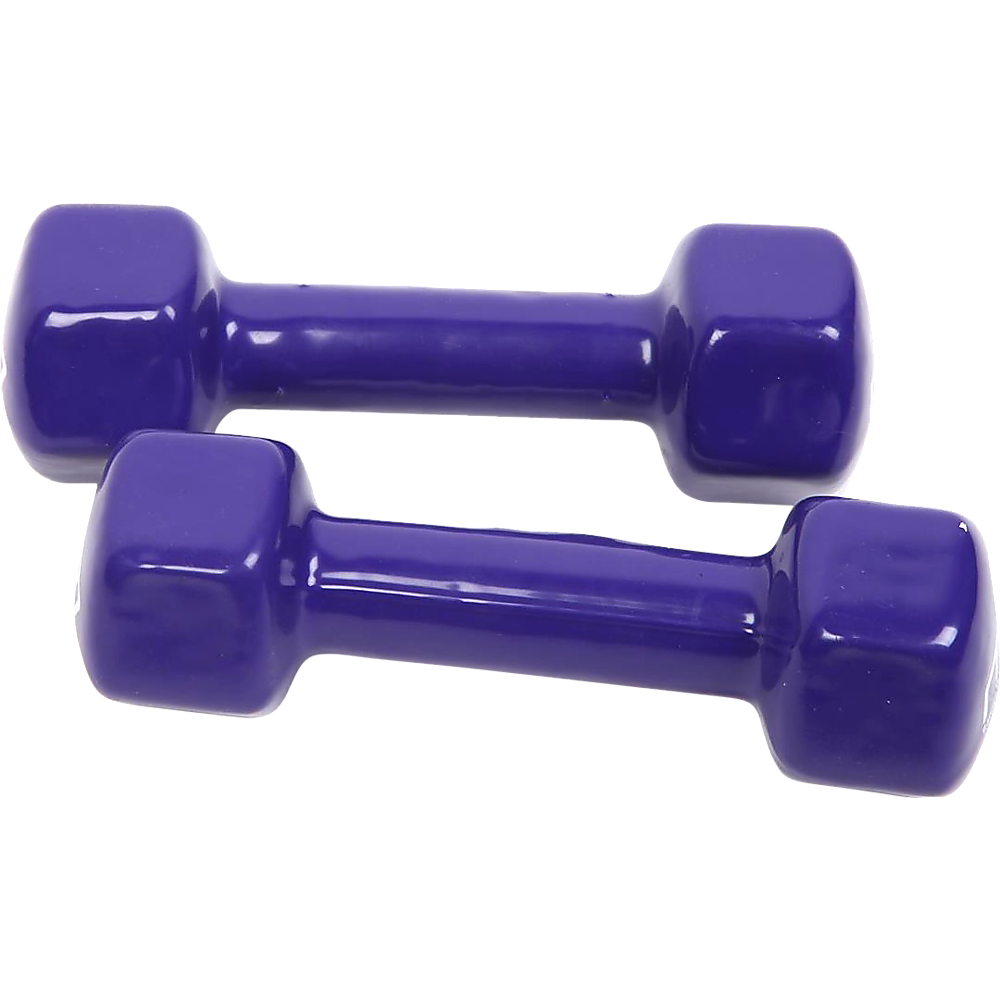 2kg Dumbbells Pair PVC Hand Weights Rubber Coated
