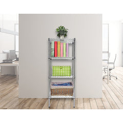 Modular Chrome Wire Storage Shelf 350 x 350 x 1800 Steel Shelving