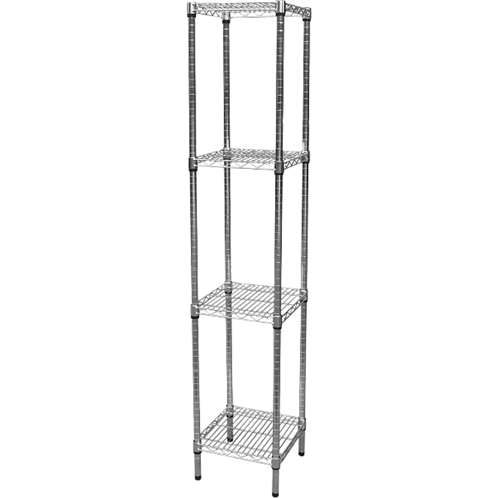 Modular Chrome Wire Storage Shelf 350 x 350 x 1800 Steel Shelving