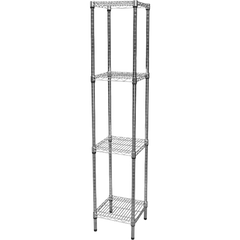 Modular Chrome Wire Storage Shelf 350 x 350 x 1800 Steel Shelving