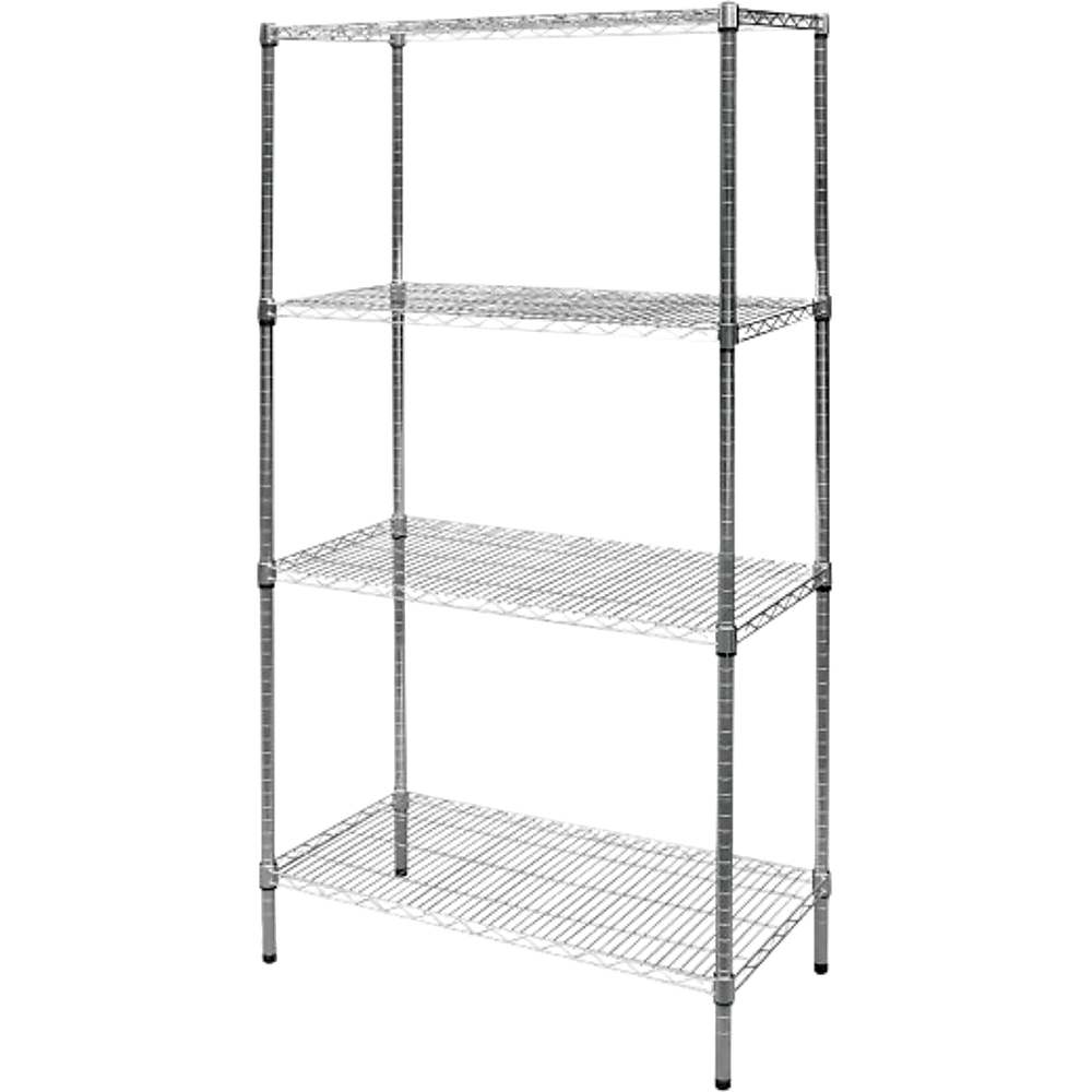 Modular Chrome Wire Storage Shelf 900 x 450 x 1800 Steel Shelving