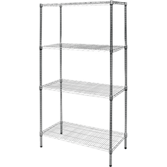 Modular Chrome Wire Storage Shelf 900 x 450 x 1800 Steel Shelving