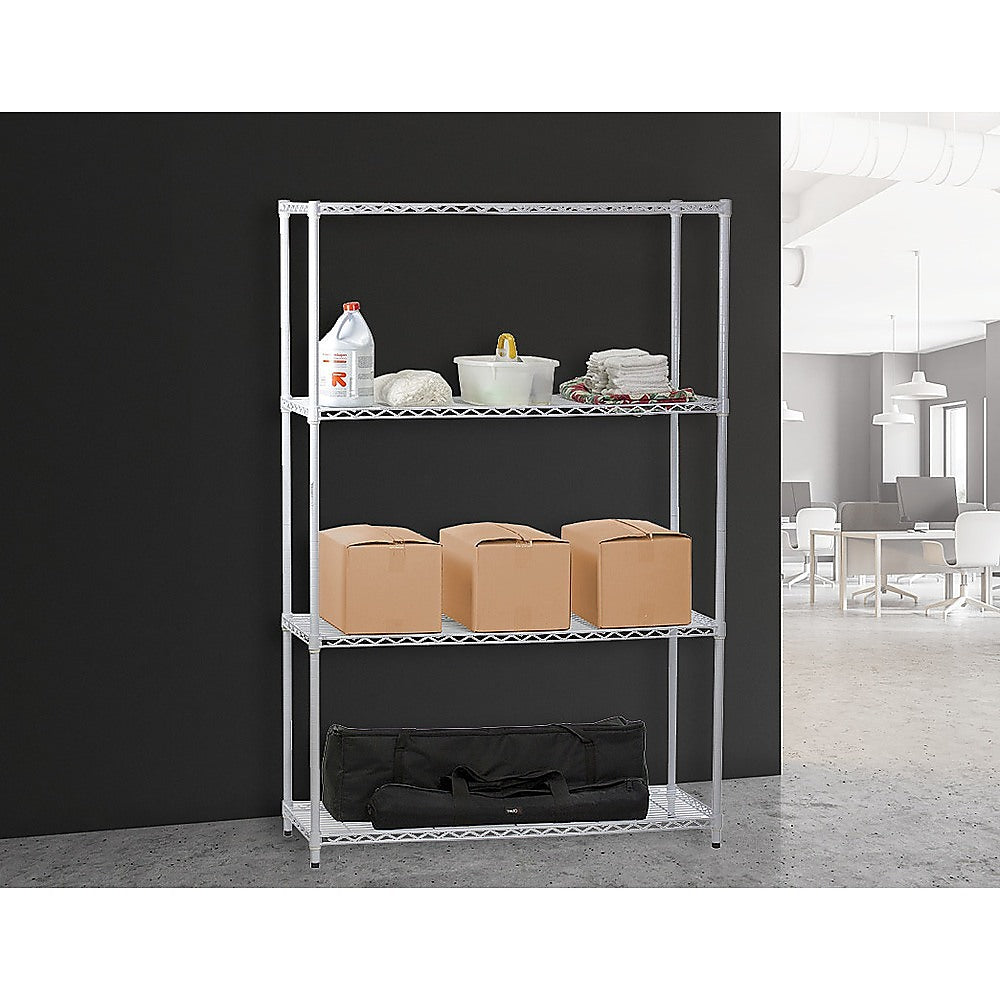 Modular Chrome Wire Storage Shelf 1200 x 600 x 1800 Steel Shelving