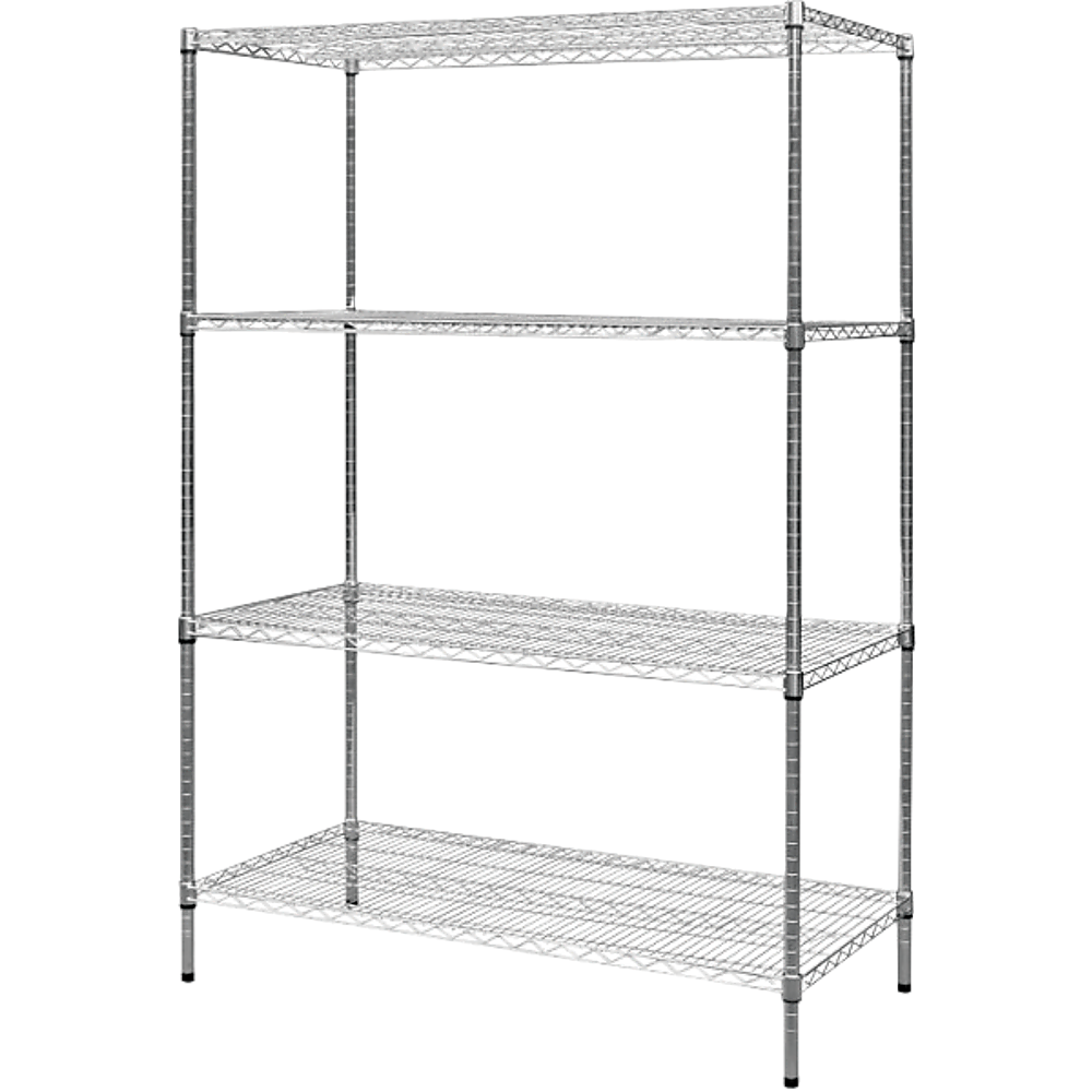 Modular Chrome Wire Storage Shelf 1200 x 600 x 1800 Steel Shelving