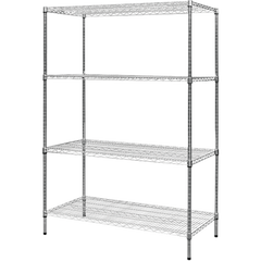 Modular Chrome Wire Storage Shelf 1200 x 600 x 1800 Steel Shelving