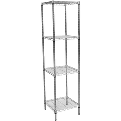 Modular Chrome Wire Storage Shelf 450 x 450 x 1800 Steel Shelving