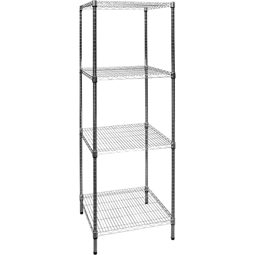 Modular Chrome Wire Storage Shelf 600 x 600 x 1800 Steel Shelving