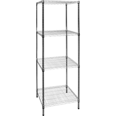 Modular Chrome Wire Storage Shelf 600 x 600 x 1800 Steel Shelving