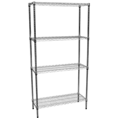 Modular Chrome Wire Storage Shelf 900 x 350 x 1800 Steel Shelving