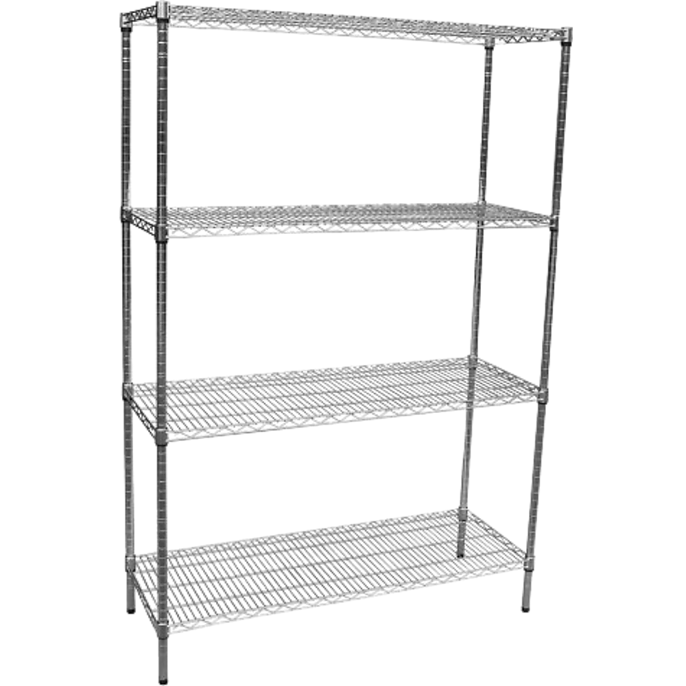 Modular Chrome Wire Storage Shelf 1200 x 450 x 1800 Steel Shelving