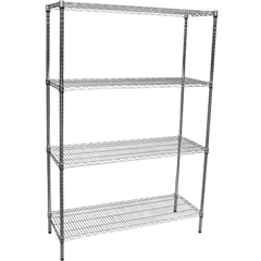 Modular Chrome Wire Storage Shelf 1200 x 450 x 1800 Steel Shelving